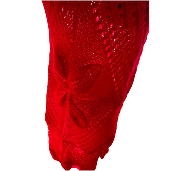 Handcrafted Vintage Red Crochet Maxi Dress by Henrietta Tanuska Beverly Hills CA - Picture 13 of 15
